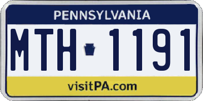 PA license plate MTH1191