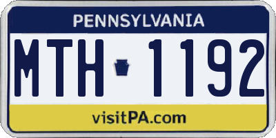 PA license plate MTH1192