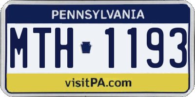 PA license plate MTH1193