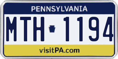 PA license plate MTH1194