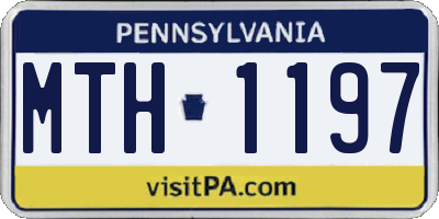 PA license plate MTH1197