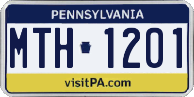 PA license plate MTH1201