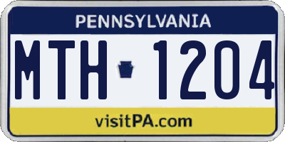 PA license plate MTH1204