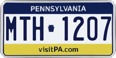 PA license plate MTH1207