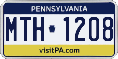 PA license plate MTH1208
