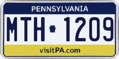 PA license plate MTH1209