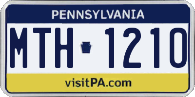 PA license plate MTH1210