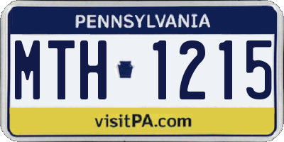 PA license plate MTH1215