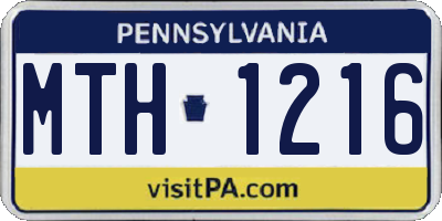 PA license plate MTH1216