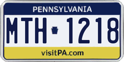 PA license plate MTH1218