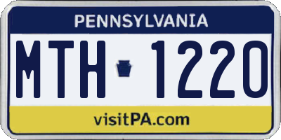 PA license plate MTH1220