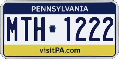 PA license plate MTH1222