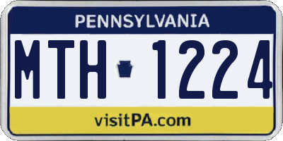 PA license plate MTH1224