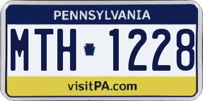 PA license plate MTH1228