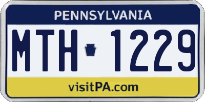 PA license plate MTH1229