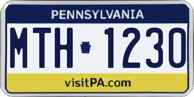 PA license plate MTH1230
