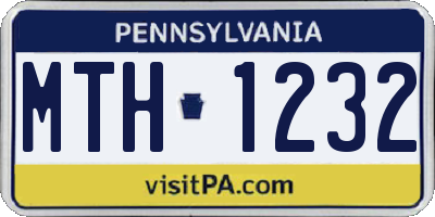 PA license plate MTH1232