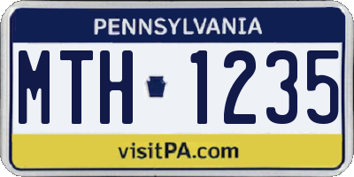 PA license plate MTH1235