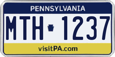 PA license plate MTH1237