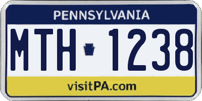 PA license plate MTH1238