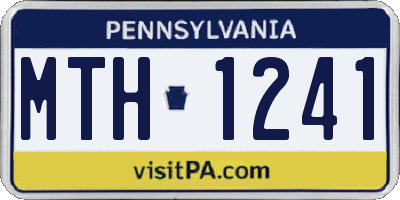 PA license plate MTH1241