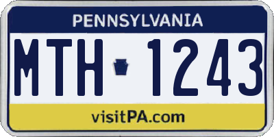PA license plate MTH1243