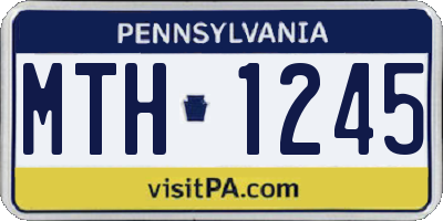 PA license plate MTH1245