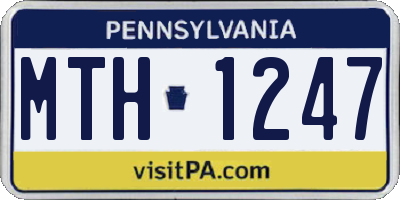 PA license plate MTH1247