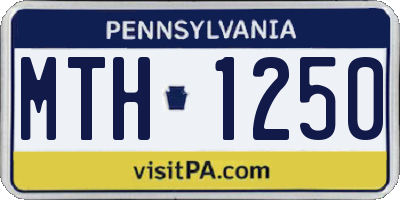 PA license plate MTH1250