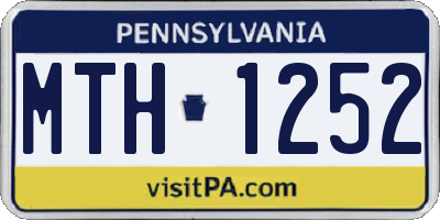 PA license plate MTH1252