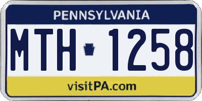 PA license plate MTH1258
