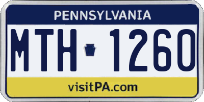PA license plate MTH1260