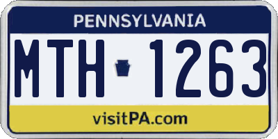 PA license plate MTH1263