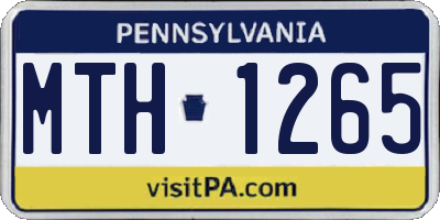 PA license plate MTH1265