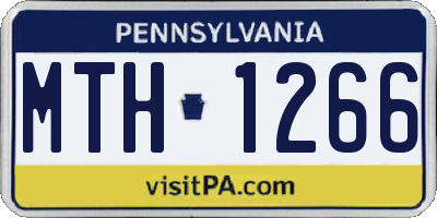 PA license plate MTH1266