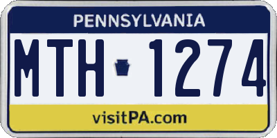 PA license plate MTH1274