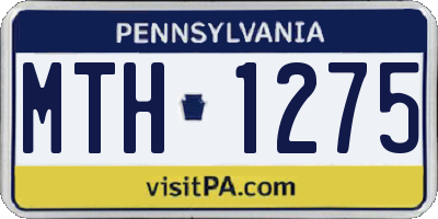 PA license plate MTH1275
