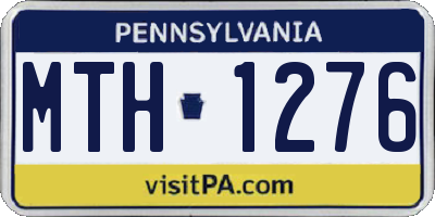 PA license plate MTH1276