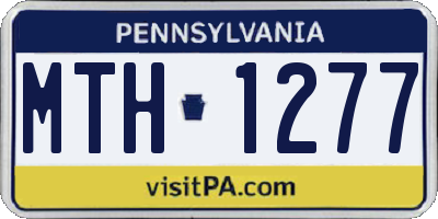 PA license plate MTH1277