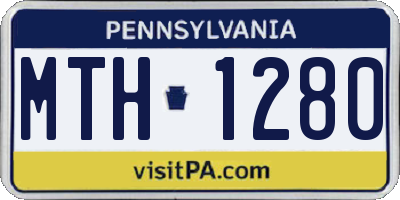 PA license plate MTH1280