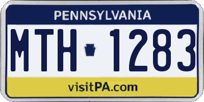 PA license plate MTH1283