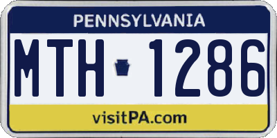 PA license plate MTH1286