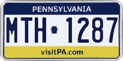 PA license plate MTH1287