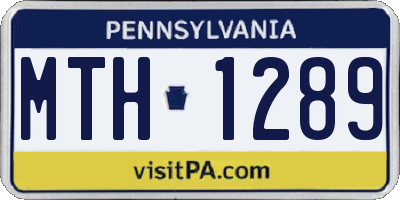 PA license plate MTH1289