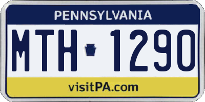 PA license plate MTH1290