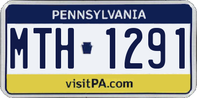 PA license plate MTH1291