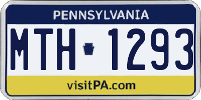 PA license plate MTH1293