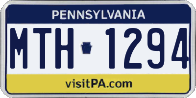 PA license plate MTH1294