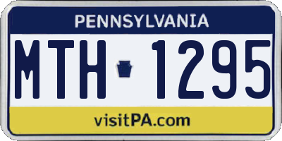PA license plate MTH1295