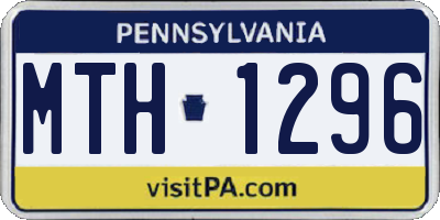 PA license plate MTH1296